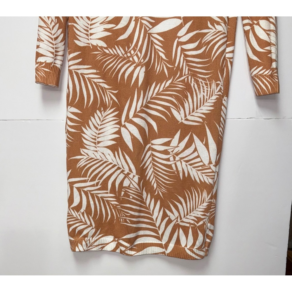 Late Night Apparel Open Front Cardigan Sweater Tropical Print Sz S Minimalist - Picture 6 of 11